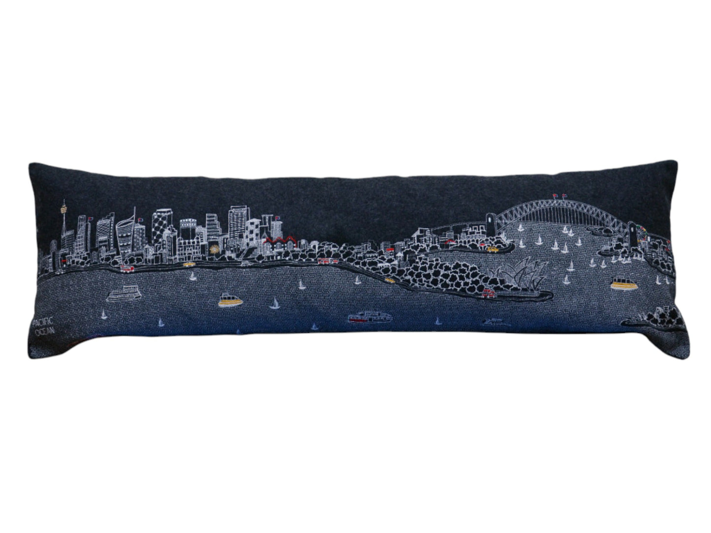 35" Black Sydney Nighttime Skyline Lumbar Decorative Pillow - Homeroots - Flyclothing LLC