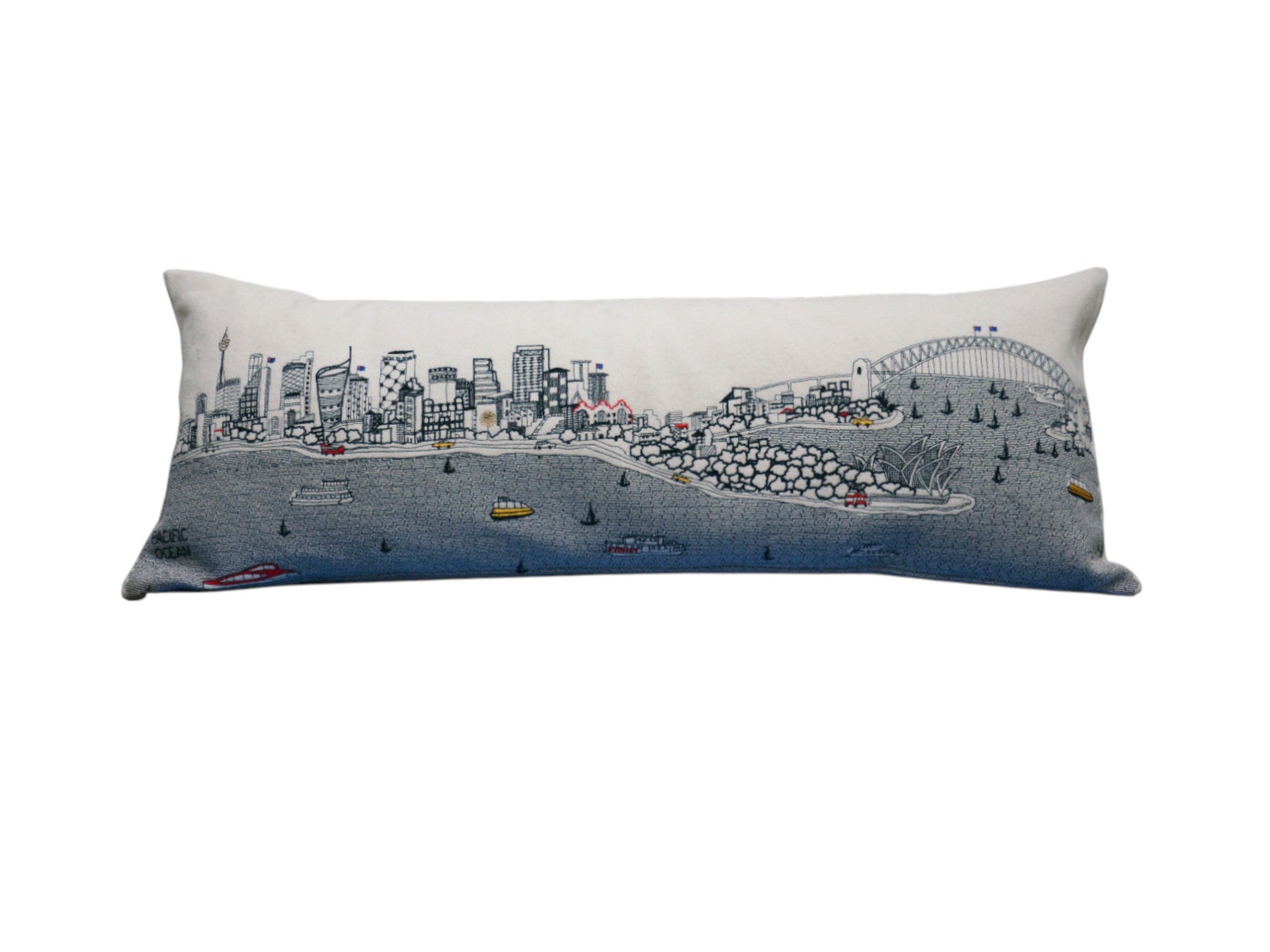 35" White Sydney Daylight Skyline Lumbar Decorative Pillow - Homeroots - Flyclothing LLC