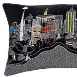 35" Black Tulsa Nighttime Skyline Lumbar Decorative Pillow - Homeroots - Flyclothing LLC