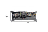 35" Black Tulsa Nighttime Skyline Lumbar Decorative Pillow - Homeroots - Flyclothing LLC