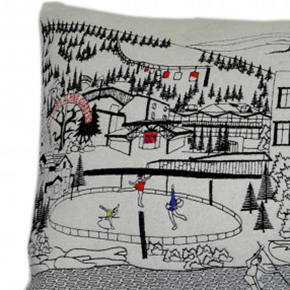 35" White Vail Daylight Skyline Lumbar Decorative Pillow - Homeroots - Flyclothing LLC