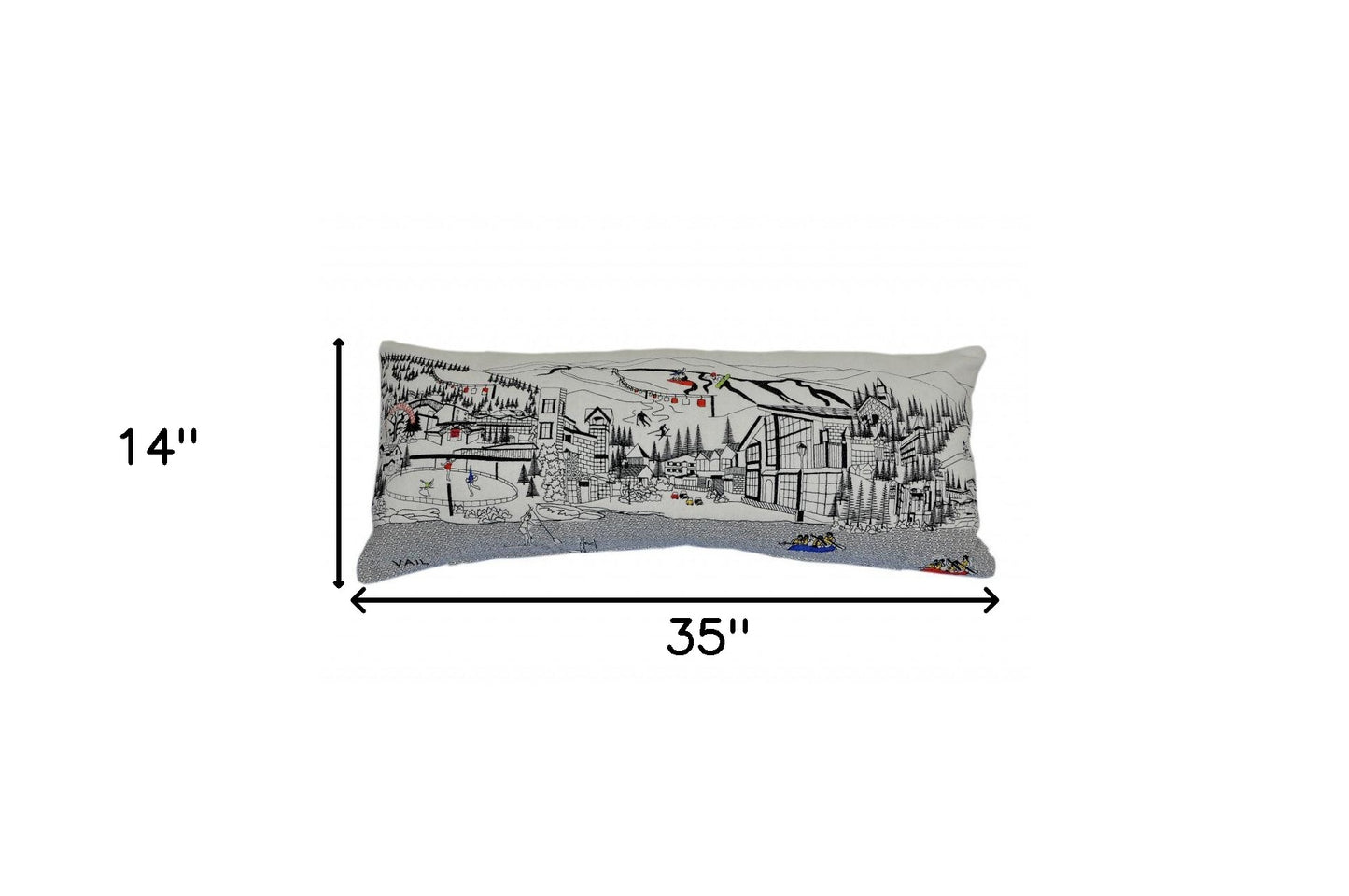 35" White Vail Daylight Skyline Lumbar Decorative Pillow - Homeroots - Flyclothing LLC