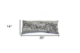 35" White Vail Daylight Skyline Lumbar Decorative Pillow - Homeroots - Flyclothing LLC