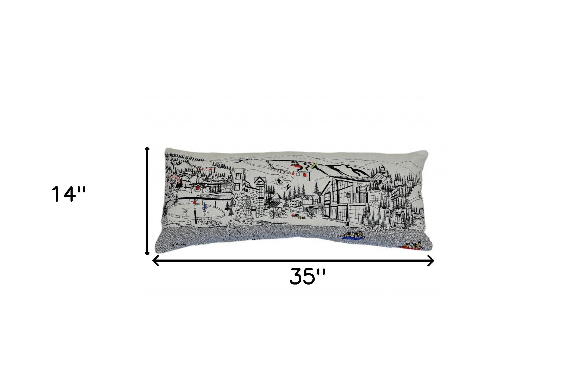 35" White Vail Daylight Skyline Lumbar Decorative Pillow - Homeroots - Flyclothing LLC