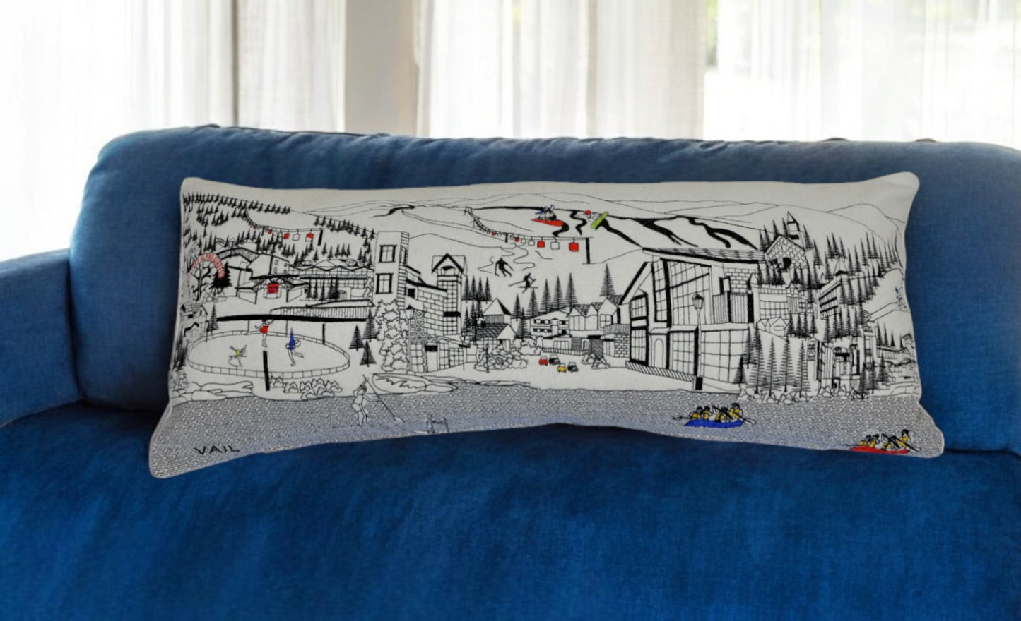 35" White Vail Daylight Skyline Lumbar Decorative Pillow - Homeroots - Flyclothing LLC