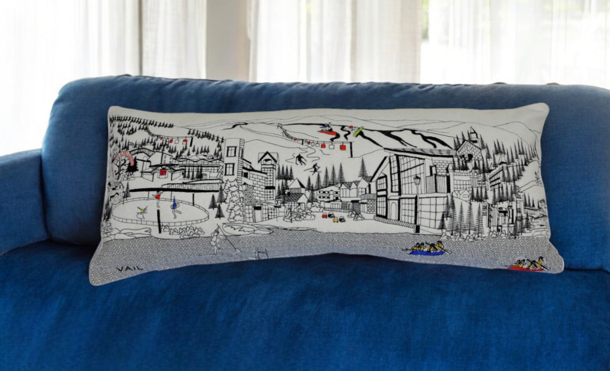 35" White Vail Daylight Skyline Lumbar Decorative Pillow - Homeroots - Flyclothing LLC