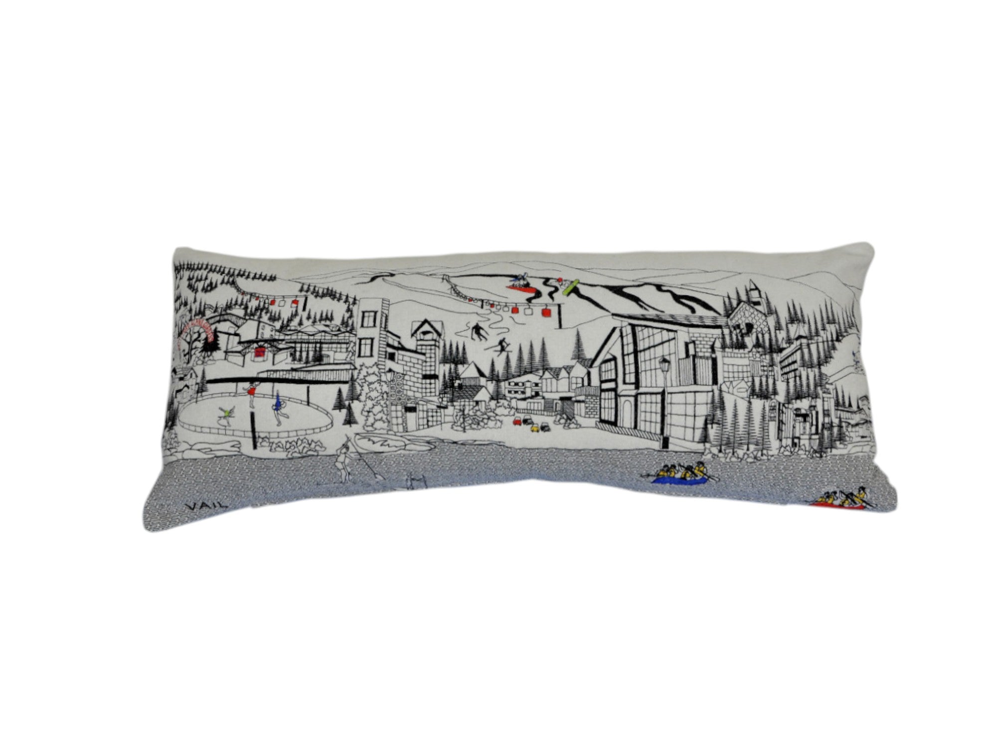 35" White Vail Daylight Skyline Lumbar Decorative Pillow - Homeroots - Flyclothing LLC