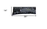 35" Black Venice Nighttime Skyline Lumbar Decorative Pillow - Homeroots - Flyclothing LLC