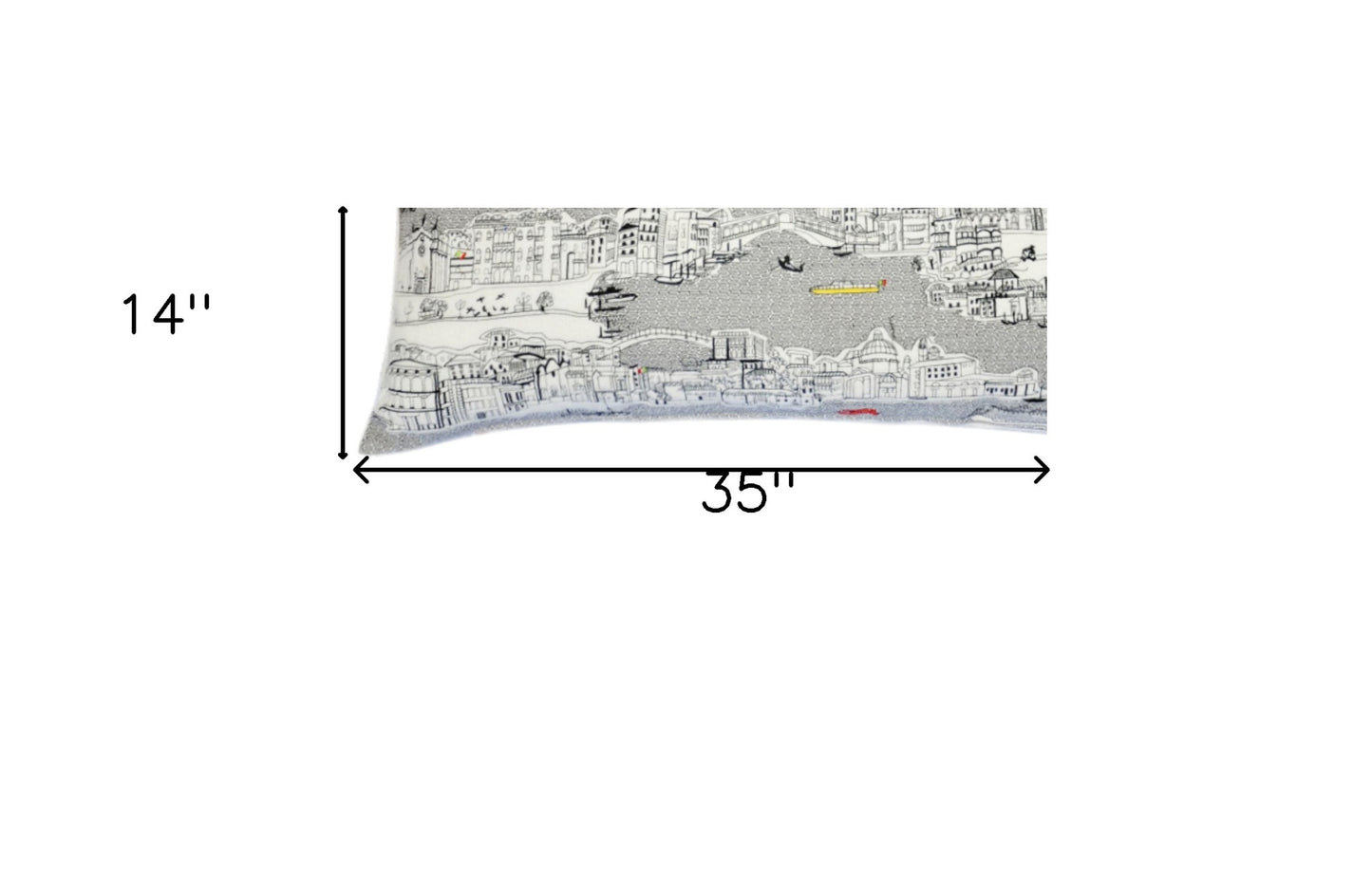 35" White Venice Daylight Skyline Lumbar Decorative Pillow - Homeroots - Flyclothing LLC