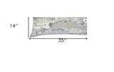 35" White Venice Daylight Skyline Lumbar Decorative Pillow - Homeroots - Flyclothing LLC