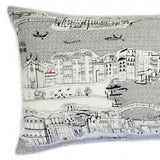 35" White Venice Daylight Skyline Lumbar Decorative Pillow - Homeroots - Flyclothing LLC