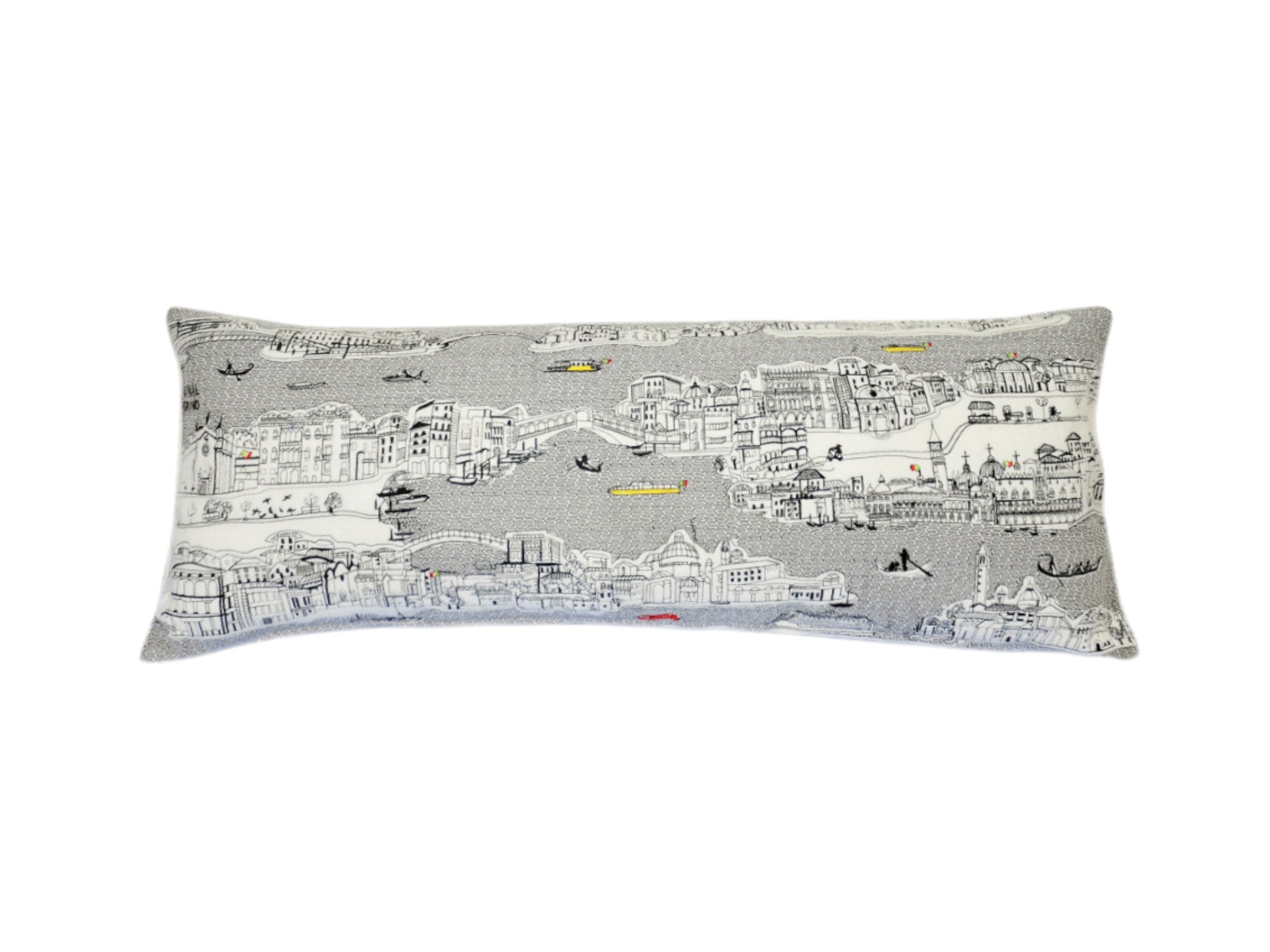 35" White Venice Daylight Skyline Lumbar Decorative Pillow - Homeroots - Flyclothing LLC