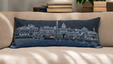 35" Black Washington DC Nighttime Skyline Lumbar Decorative Pillow - Homeroots - Flyclothing LLC