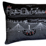35" Black Wichita Nighttime Skyline Lumbar Decorative Pillow - Homeroots - Flyclothing LLC