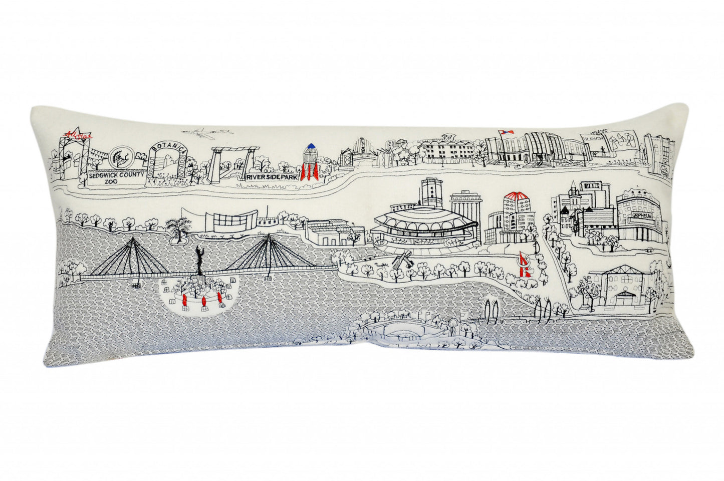 35" White Wichita Daylight Skyline Lumbar Decorative Pillow - Homeroots - Flyclothing LLC