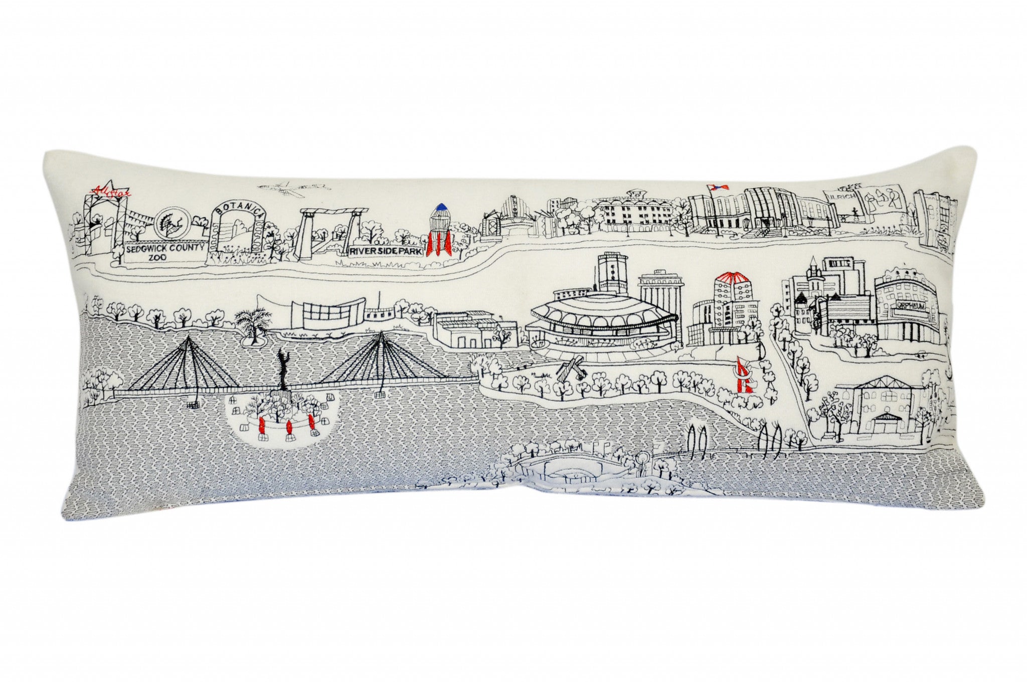 35" White Wichita Daylight Skyline Lumbar Decorative Pillow - Homeroots - Flyclothing LLC