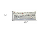 35" White Wichita Daylight Skyline Lumbar Decorative Pillow - Homeroots - Flyclothing LLC