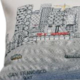 35" White San Francisco Daylight Skyline Lumbar Decorative Pillow - Homeroots - Flyclothing LLC