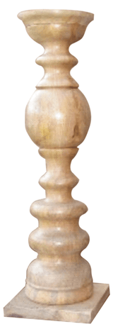 29" Natural Floor Solid Wood Candle Holder - Homeroots - Flyclothing LLC