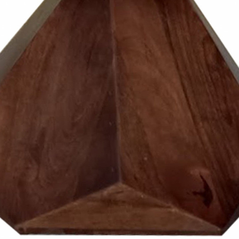 32" Brown And White Solid Wood and Marble Geo Coffee Table - Homeroots - Flyclothing LLC