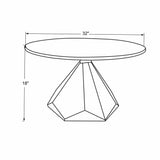 32" Brown And White Solid Wood and Marble Geo Coffee Table - Homeroots - Flyclothing LLC