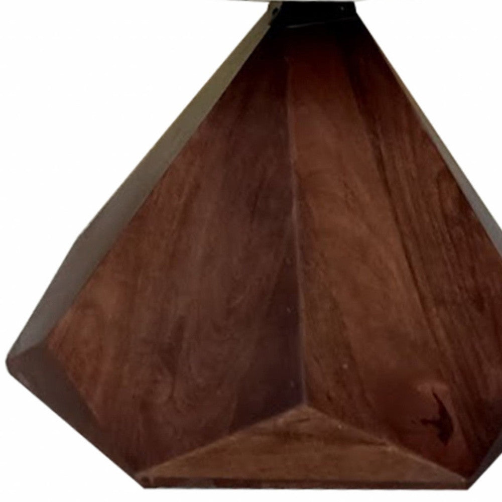 32" Brown And White Solid Wood and Marble Geo Coffee Table - Homeroots - Flyclothing LLC