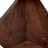 32" Brown And White Solid Wood and Marble Geo Coffee Table - Homeroots - Flyclothing LLC
