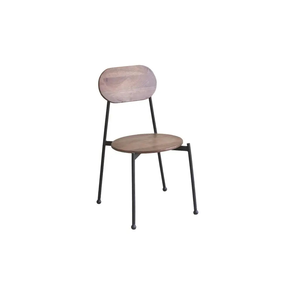 Set of Two Brown And Black Metal and Wood King Louis Back Dining Side Chairs - Homeroots - Flyclothing LLC