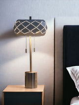 28" Silver Metal Table Lamp With Geometric Laser Cut Metal Shade - Homeroots - Flyclothing LLC