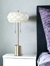 28" Silver Metal Table Lamp With Geometric Laser Cut Metal Shade - Homeroots - Flyclothing LLC