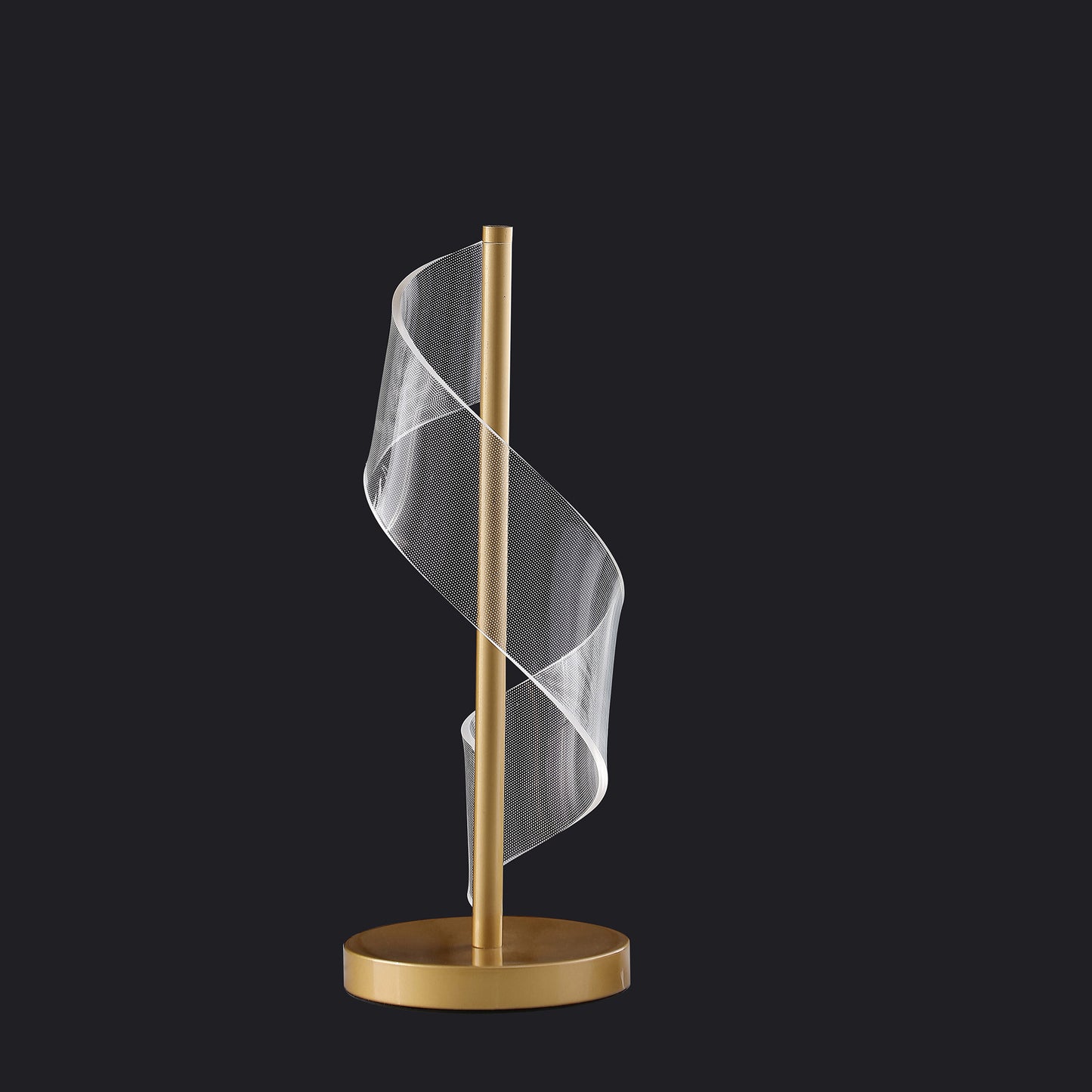 19" Gold Modern Swirl Metal and Acrylic LED Table Lamp - Homeroots - Flyclothing LLC