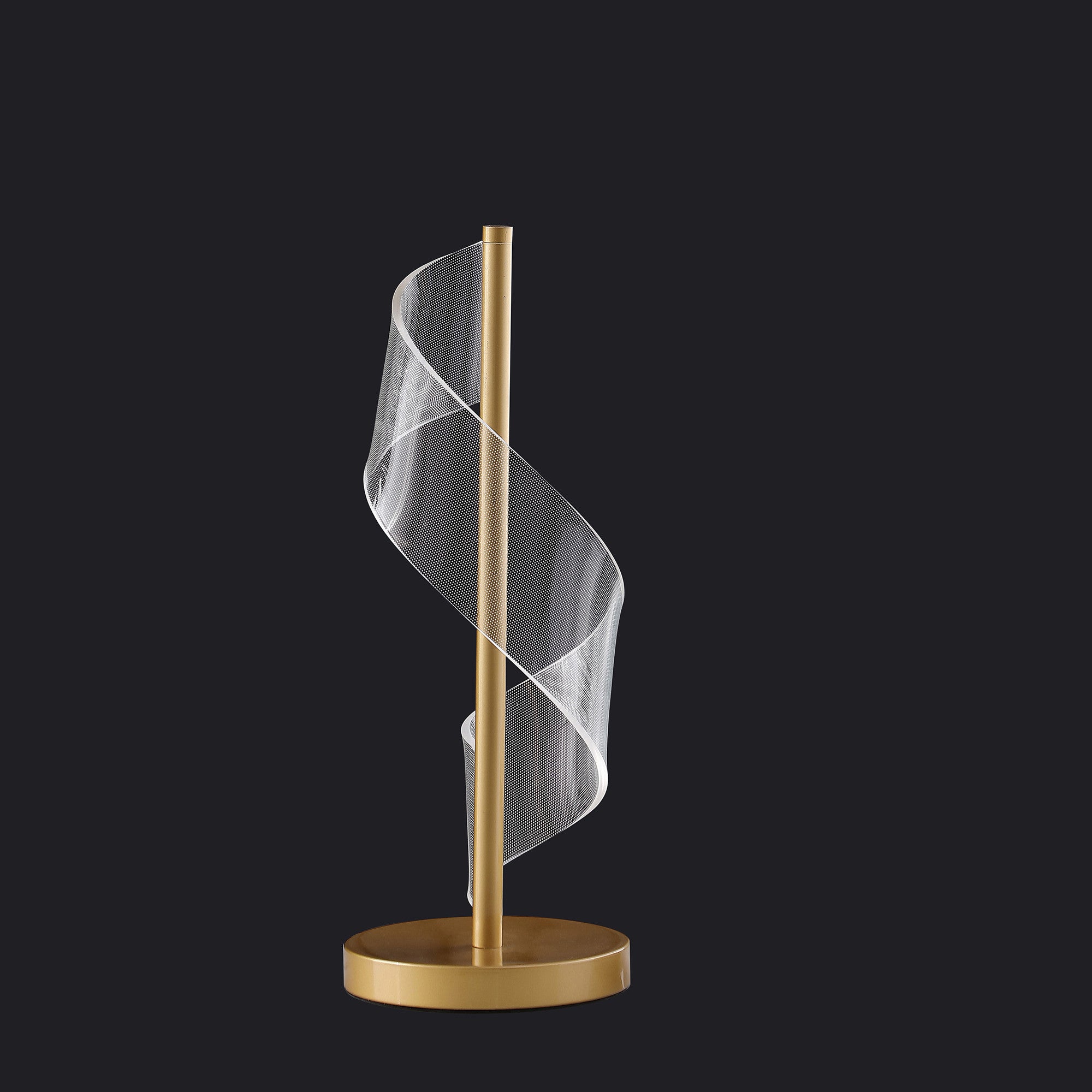 19" Gold Modern Swirl Metal and Acrylic LED Table Lamp - Homeroots - Flyclothing LLC