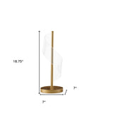 19" Gold Modern Swirl Metal and Acrylic LED Table Lamp - Homeroots - Flyclothing LLC