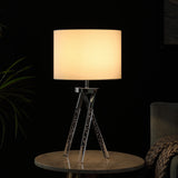 26" Silver and LED Acrylic Tripod Table Lamp With White Shade - Homeroots - Flyclothing LLC