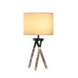 26" Silver and LED Acrylic Tripod Table Lamp With White Shade - Homeroots