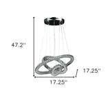 Silver Metal and Crystals LED Dimmable Chandelier - Homeroots - Flyclothing LLC