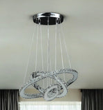 Silver Metal and Crystals LED Dimmable Chandelier - Homeroots