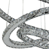 Silver Metal and Crystals LED Dimmable Chandelier - Homeroots