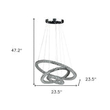 Silver Metal and Crystals LED Dimmable Chandelier - Homeroots - Flyclothing LLC