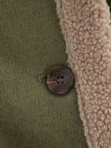 Fuzzy Collared Neck Long Sleeve Jacket - Trendsi - Flyclothing LLC