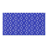 2' X 4' Cobalt Blue And White Geometric Washable Non Skid Area Rug - Homeroots