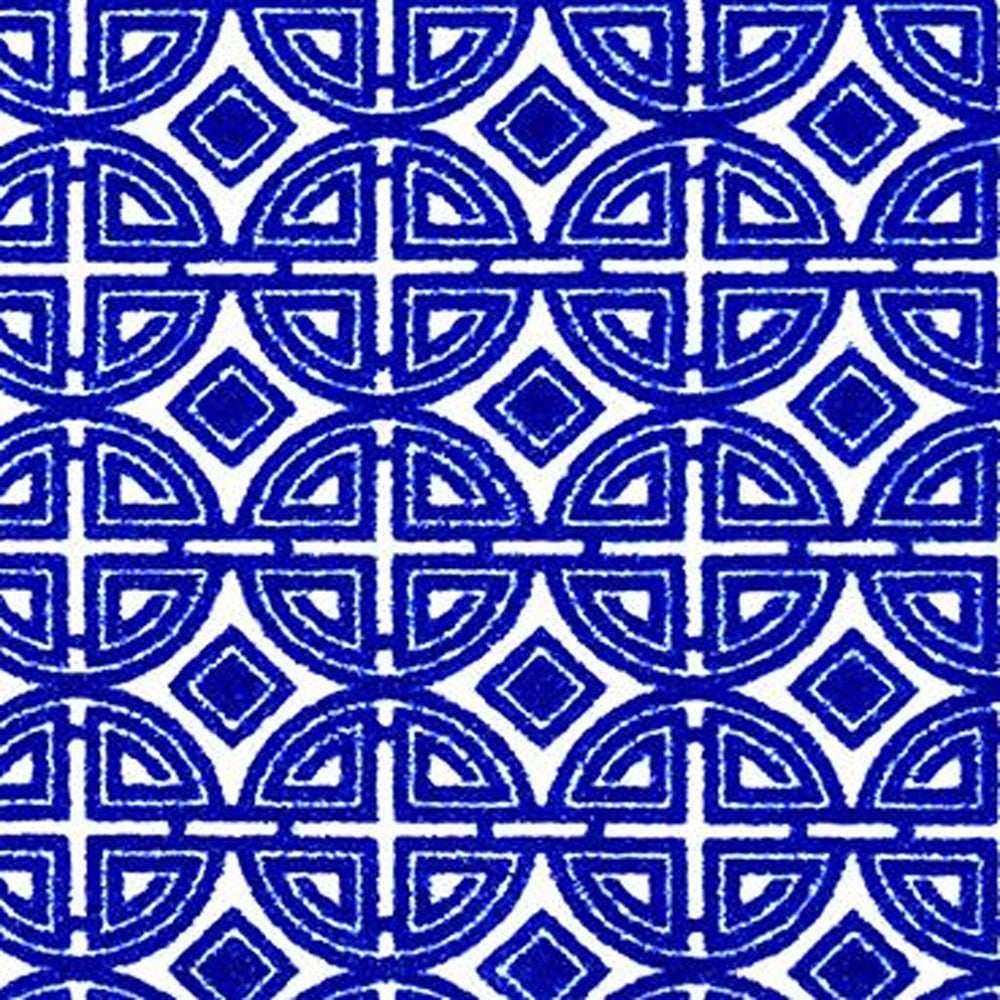 2' X 4' Cobalt Blue And White Geometric Washable Non Skid Area Rug - Homeroots - Flyclothing LLC