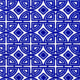 2' X 4' Cobalt Blue And White Geometric Washable Non Skid Area Rug