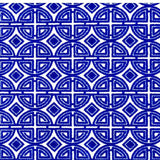 2' X 4' Cobalt Blue And White Geometric Washable Non Skid Area Rug
