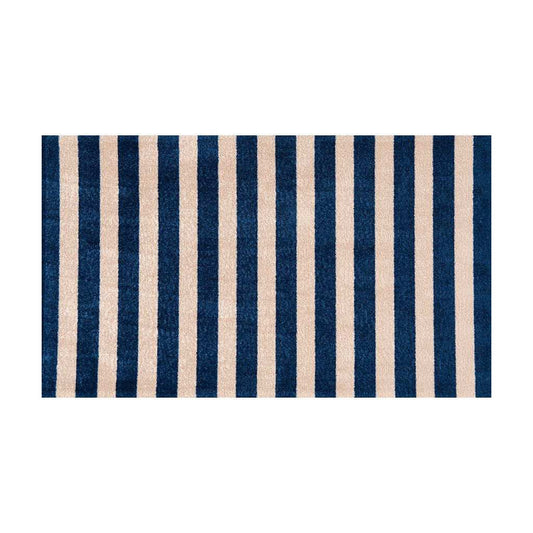 2' X 4' Navy And Sand Striped Tufted Washable Non Skid Area Rug - Homeroots - Flyclothing LLC