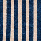 2' X 4' Navy And Sand Striped Tufted Washable Non Skid Area Rug - Homeroots