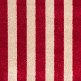 2' X 3' Red And Sand Striped Tufted Washable Non Skid Area Rug - Homeroots
