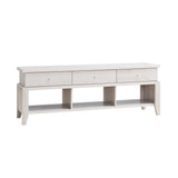 60" White Oak Manufactured Wood Cabinet Enclosed Storage TV Stand
