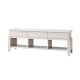 60" White Oak Manufactured Wood Cabinet Enclosed Storage TV Stand - Homeroots