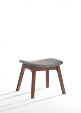 22" Grey And Walnut Solid Color Lounge Chair With Ottoman - Homeroots - Flyclothing LLC
